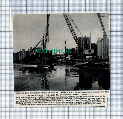 C4268) Cofferdam Cornwall Ontario St Lawrence River Barnhart 1955 News Cutting