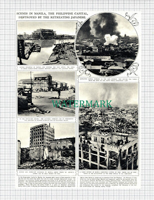 X964) Manila Philippines Destroyed By Japanese World War 2 - 1945 Clip