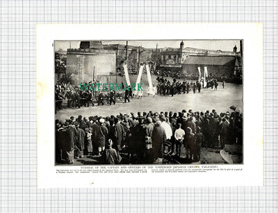X1243) Japanese Ship TAKACHIHO Capt Ito Funeral WW1 - c.1918 Print / Cutting