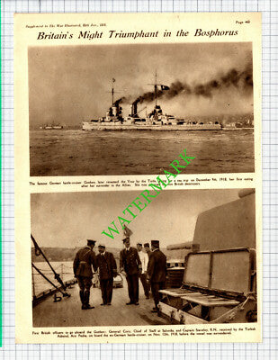 German Battle Cruiser Ship GOEBEN  YOUS World War One - 1919 Cutting / Print