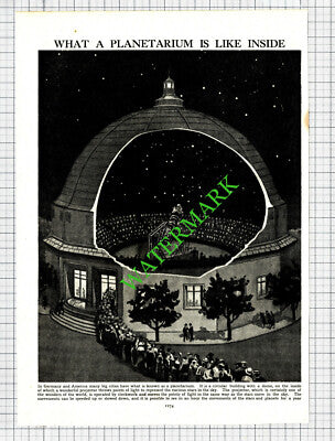 Inside A Planetarium - c.1930s Cutting