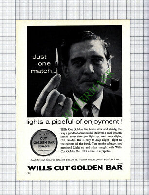 Wills Cut Golden Bar Tobacco ADVERT - 1960 Cutting