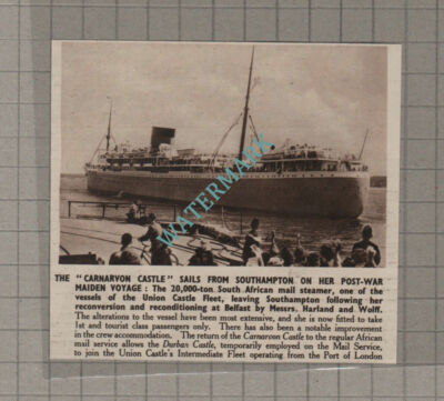 C3451) The CARNARVON CASTLE Mail Steamer Ship Southampton - 1950 Clip
