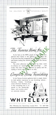 5943) Whiteleys Home Furnishing Advert - 1948 Cutting