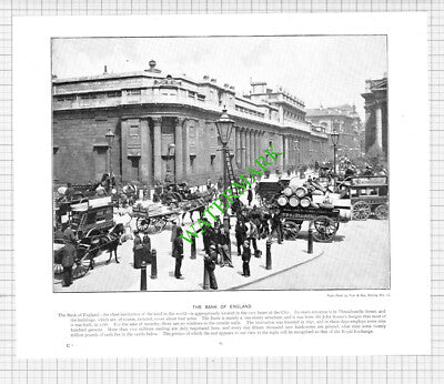 The Bank of England  London - c.1900 Book Print