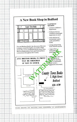 County Town Books Bedford Jim and Barbara Smith  Sharbrook Advert - 1988 Cutting