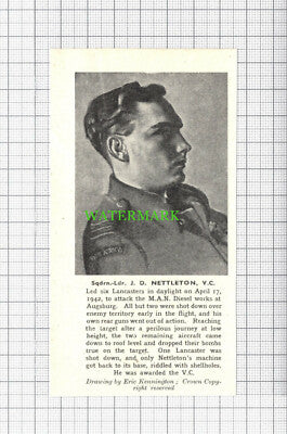 C6457) Sqdrn Leader J D Nettleton Augsberg  - c.1947 Cutting