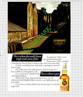 Glenmorangie Distillery  Highland Queen Whisky Advert - 1980 Cutting