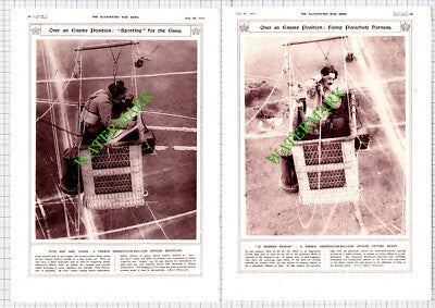 French Observation Balloon France  WW1 World War One - 1917 2-Part Cutting