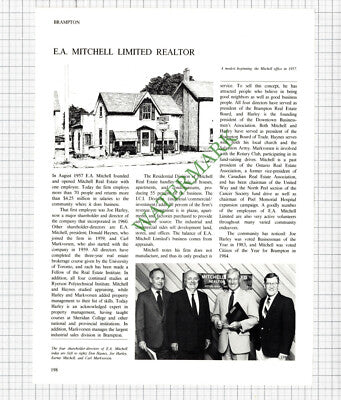 E A Mitchell Limited Realtor / Armstrong Holdings Brampton Canada 1980s Article