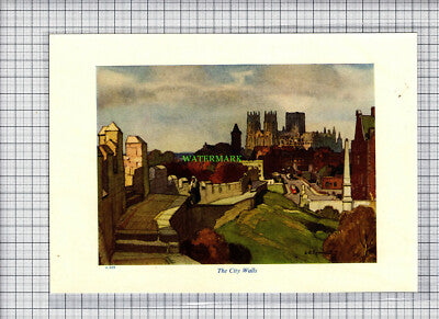 C4985) YORK  City Walls - c.1950 Print