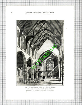 Church of St Andrew Coulsdon / All Saints Church Bedford  - 1910 Book Print