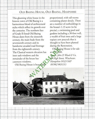 Old Basing House Hampshire Sale Advert - 1995 Cutting