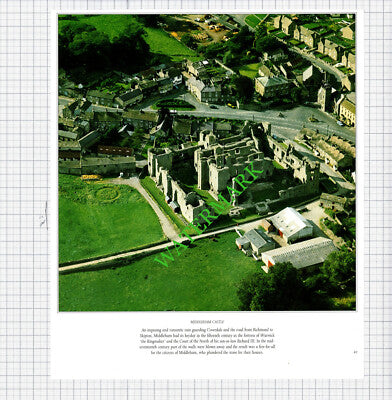 Middleham Yorkshire / Jervaulx Abbey  - 1980s Cutting / Print
