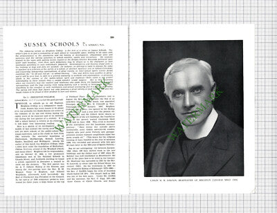 9772) Brighton College Sussex Canon W R Dawson  - 1930 Article