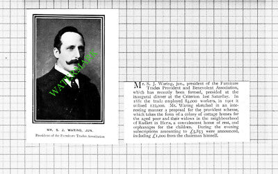 Mr S J Waring Furniture Trades Association - 1903 2-Part Cutting