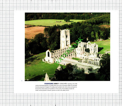 Forth Road Bridge / Fountains Abbey  Aerial View  c.1990s Cutting / Print