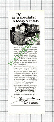 RAF Royal Air Force Recruitment Advert  - 1960 Cutting