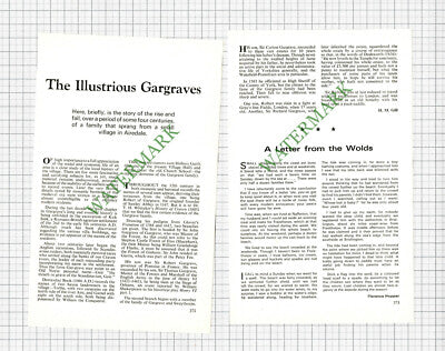 Sir Robert Gargrave Sir Richard Gargrave Airedale - 1977 Article