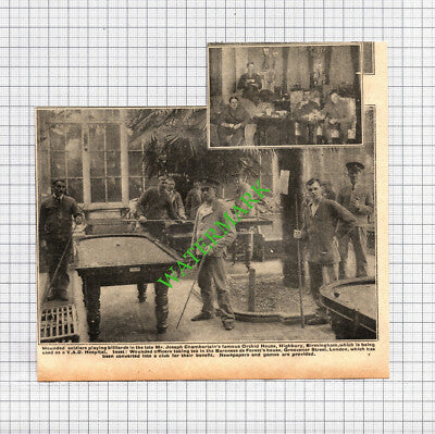 Mr Joseph Chamberlain Orchid House Highbury Birmingham WW1  - 1918 Cutting