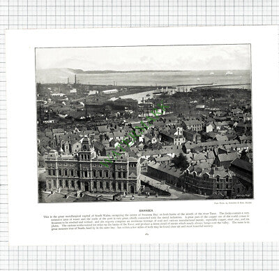 SWANSEA  / CROWLAND Lincolnshire   - c.1895 Book Print