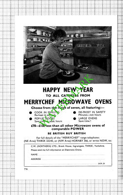 Merrychef Microwave Ovens ADVERT - 1972 Cutting