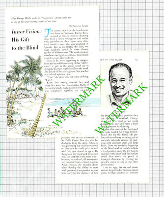 George Wally Artist World Research Centre for the Blind Caguas  - 1962 Article