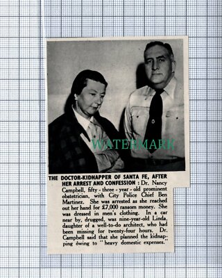 C5004) Santa Fe Kidnapper Dr Nancy Campbell Police Chief Ben Martinez -1950 Clip