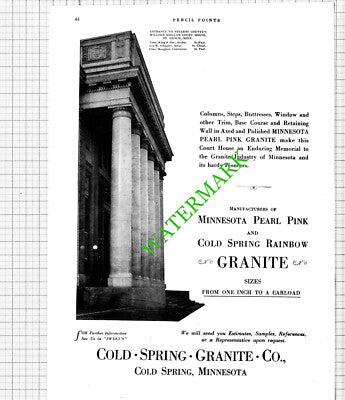 Cold Spring Granite Co Minnesota Court House St Cloud USA Advert - 1926 Cutting