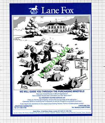 Lane Fox Property Services Advert - 1991 Cutting