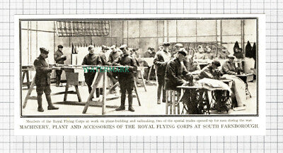 C5495) Royal Flying Corps South Farnborough World War One - c.1918 Cutting