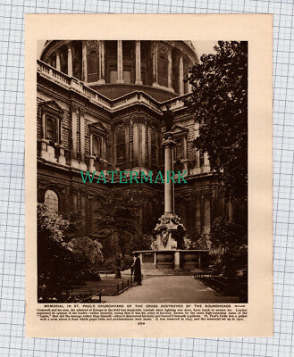 (8755) St Paul's Cathedral Memorial / Wych Street Aldwych London -  c.1925 Print