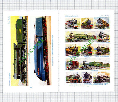 Railway Engines Britannia Golden Shuttle  - c.1950s Two Part Print / Cutting
