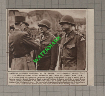 C4443) Lieut General Devers Sixth Army & Patch Seventh Army USA - 1945 Clip