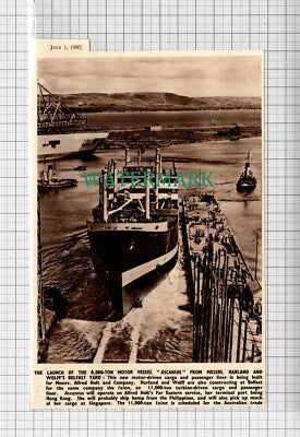 C3450) ASCANIUS Ship Launched From Harland & Wolff Belfast - 1950 Clip