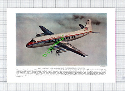 Bristol Britannia Aeroplane /  Vickers-Armstrong Viscount - c.1950s Book Print