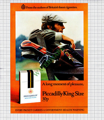Piccadilly Cigarettes Golf Advert - 1972 Print /  Cutting