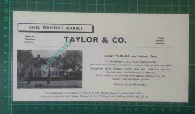 C1601) Great Yeldham Halstead Essex House Sale Advert - 1964 Clip