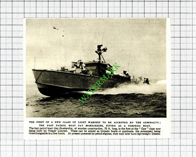 Patrol Boat GAY BOMBARDIER Vosper Ltd - 1953 Small Cutting