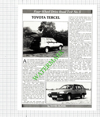 Toyota Tercel Car Review - 1984 Cutting