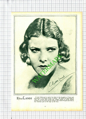 Elissa Landi Actress / Charles Farrell Actor - 1930s Book Print