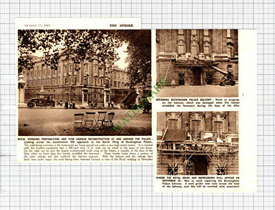 Buckingham Palace London  War Damage - 1947 Cutting