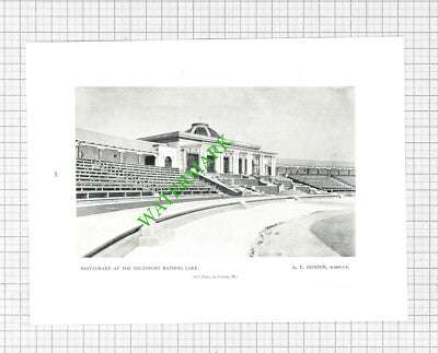 Southport Bathing Lake Restaurant A E Jackson Architect  - 1929 Cutting / Print