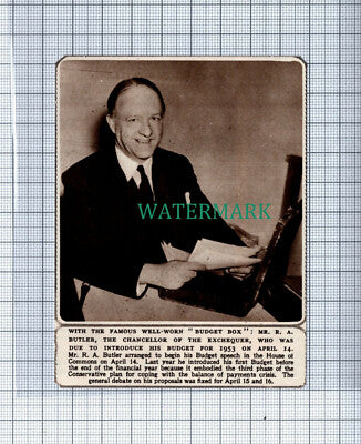 C4422) Mr R A Butler Chancellor Exchequer Budget Box - 1953 Clip