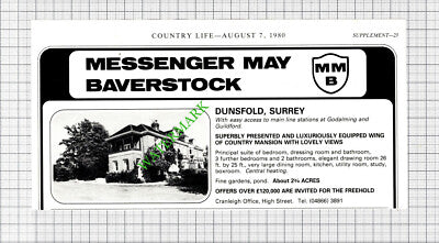 Dunsfold Surrey House Sale Advert  - 1980 Cutting
