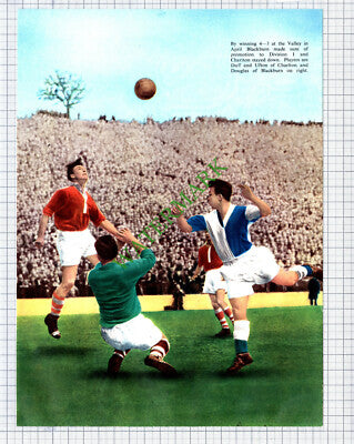 Douglas Blackburn Football Duff Ufton Charlton 1950's Print / Cutting