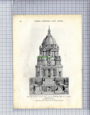 8206) Rhodes Memorial Cape Colony / Ashton Williamson Park Lancaster - 1909