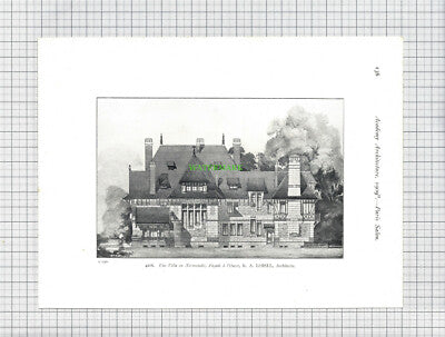 8794) Villa Normandie France R A Loisel - 1909 Double Sided  Book Print