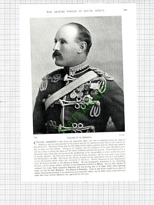 Colonel R G Kekewich Siege Of Kimberley Boer War - c.1900 Print / Cutting
