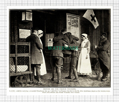 C5620) RAMC Aid Post France St John's Ambulance World War One - c.1917 Clip